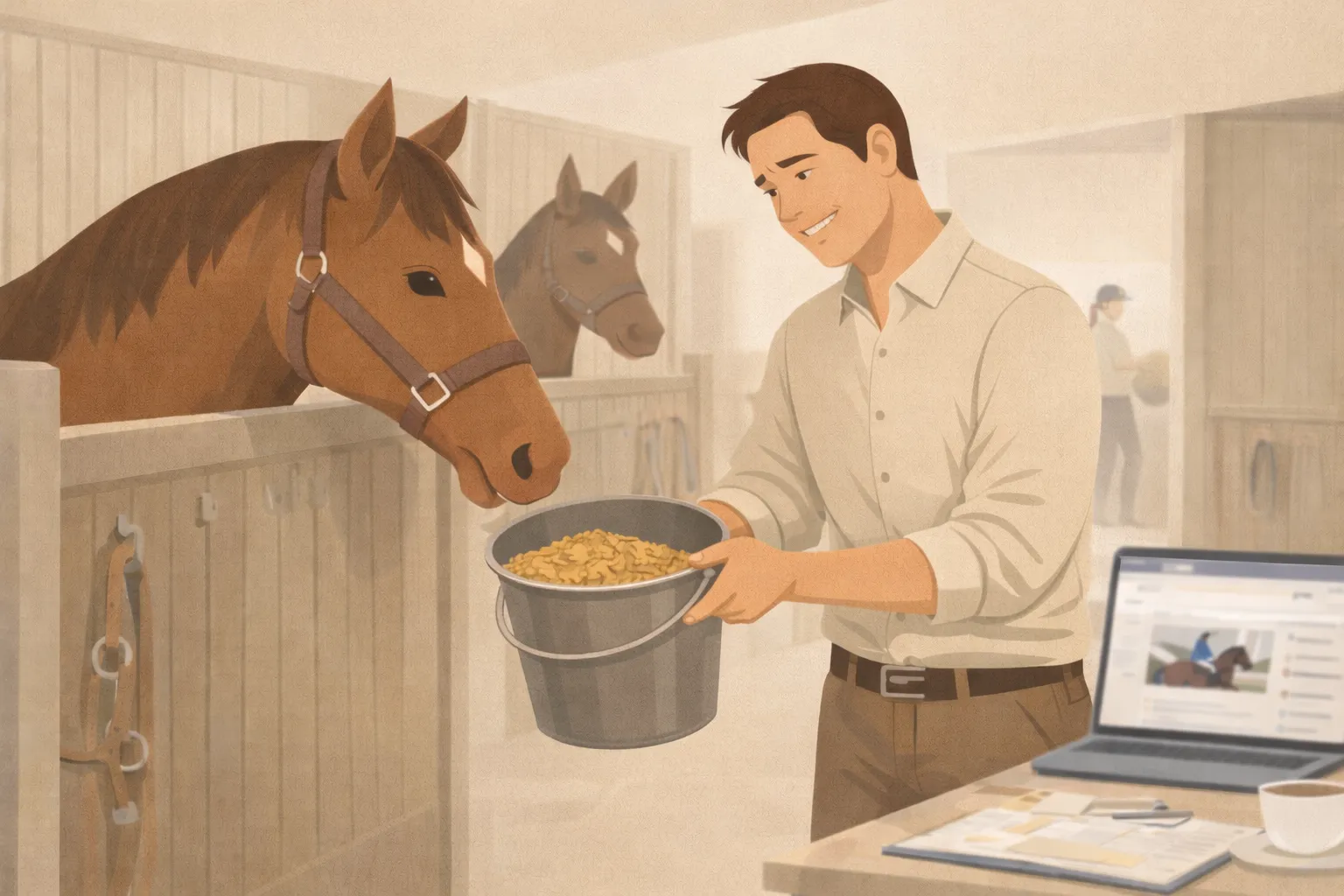 Stable owner solution illustration Stable owner solution illustration